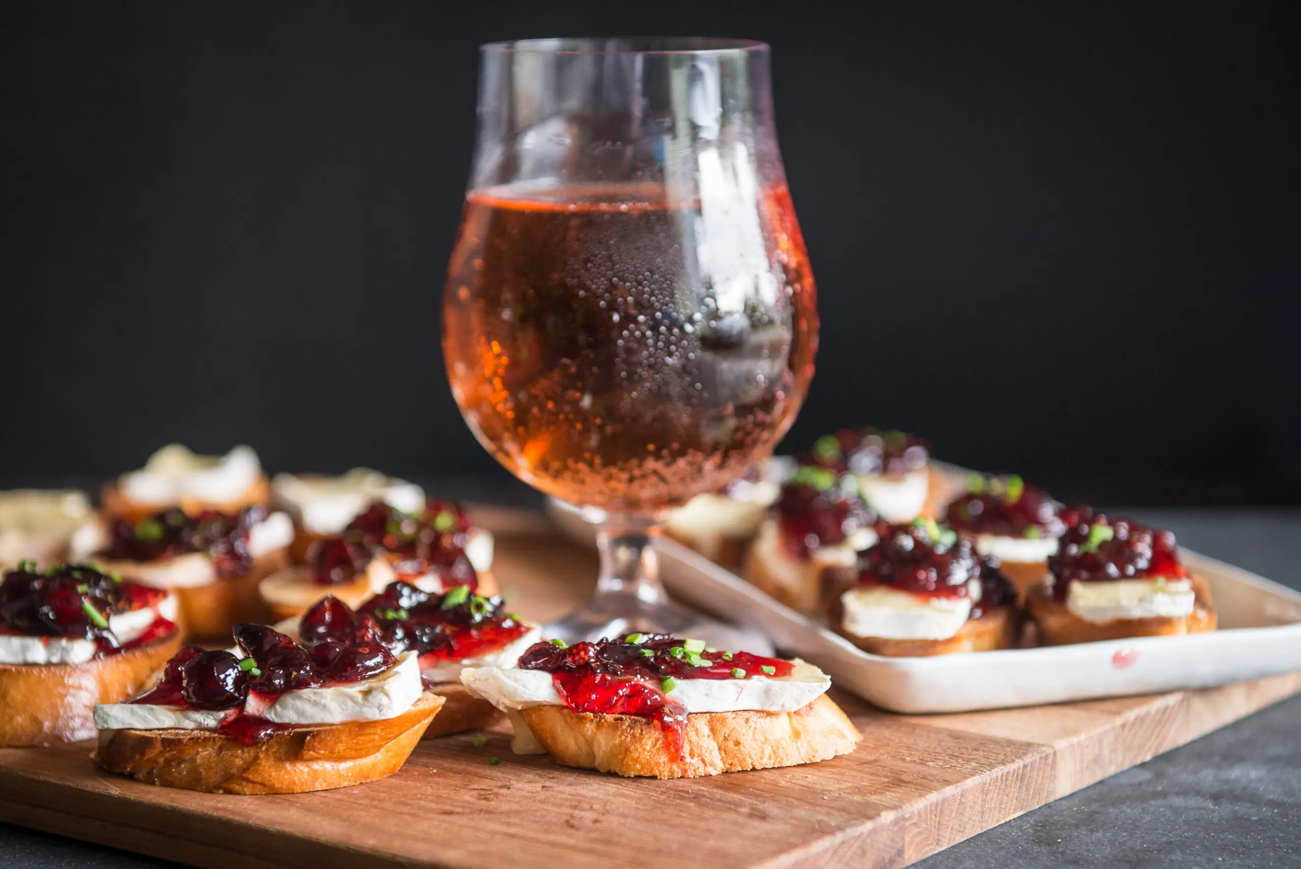 Brie and Cider Cranberry Crostinis