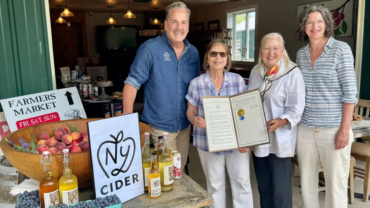 Assemblywoman Donna Lupardo Honors 10 Years of The New York Cider Association at Stone Ridge Orchard
