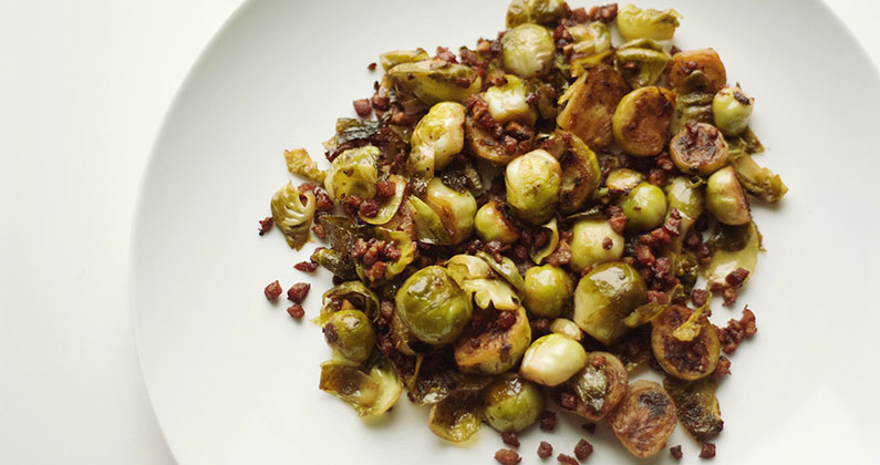 Kitchen Culture: Distillery Lane Cider-Braised Brussels Sprouts with Pancetta
