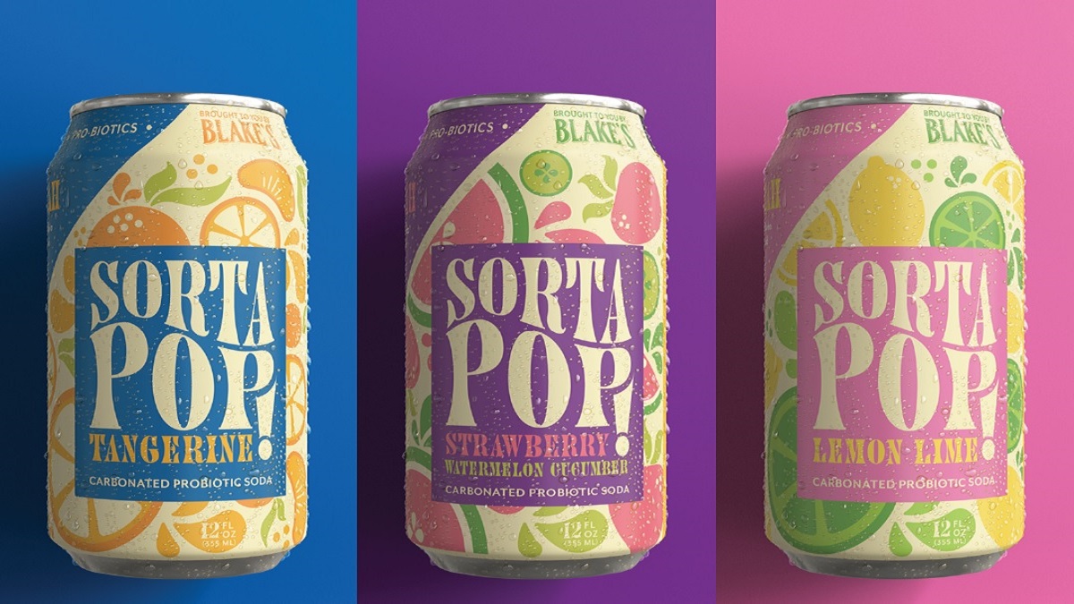 BLAKE’S HARD CIDER LAUNCHES ITS FIRST NON-ALCOHOLIC BEVERAGE, SORTA POP, PROBIOTIC SODA 